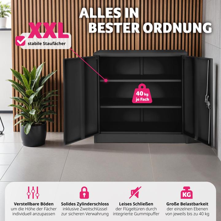 Produktbild tectake Aktenschrank (90 x 40 x 90 cm)
