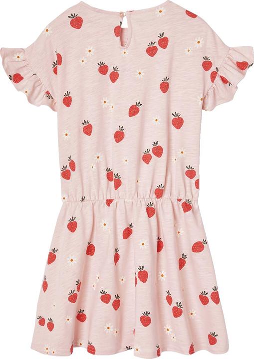 Vertbaudet Mädchen Volantkleid mit Erdbeeren