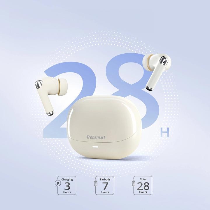 Actual product image Tronsmart TWS Sounfii R4 headphones (white) (ANC, 28 h, Wireless)