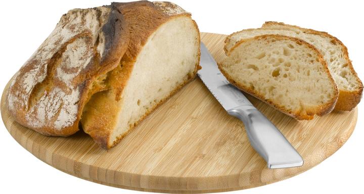 Actual product image WMF Gourmet bread bin round / bread box with cutting board 32 x 13cm bamboo Cromargan stainless steel