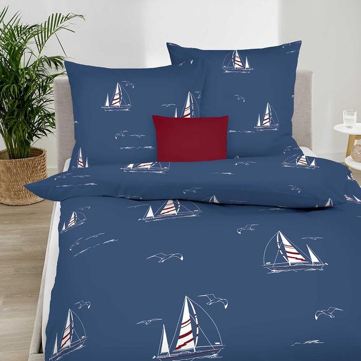 Image du produit Kaeppel Bettwäsche Yacht marine (Set de linge de lit, 135x200 cm + 80x80 cm)