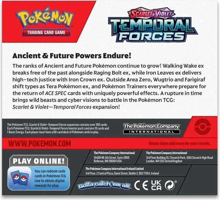 Label énergétique Pokémon Temporal Forces (Anglais, Affichage du booster)