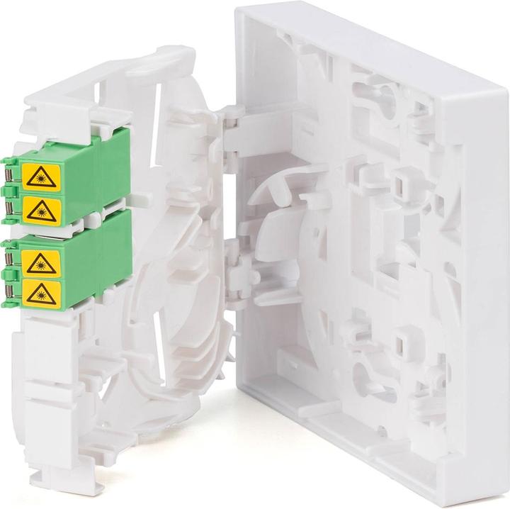 Produktbild Digitus FTTH Gehäuse mit 2x LC (APC) DX Adapter Wand und DIN-Schienenmontage