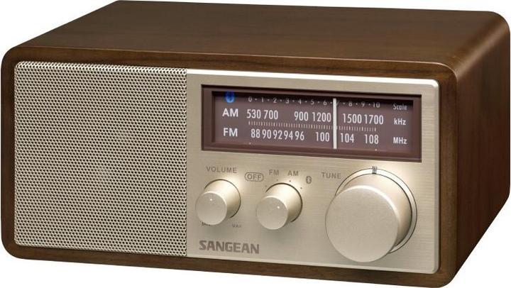 Actual product image Sangean Genuine 110 Plus WR11BT wooden portable retro table radio with Bluetooth & USB charging function (FM, MW, AM, NFC, Bluetooth)