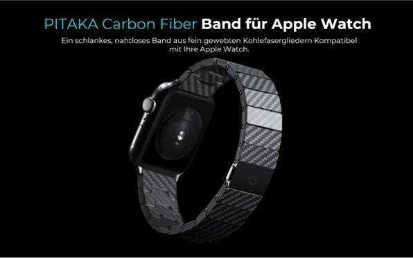 Produktbild Pitaka Carbon Fiber Link Bracelet Modern Band 38-40mm (38 mm, 40 mm, Kohlefaser)