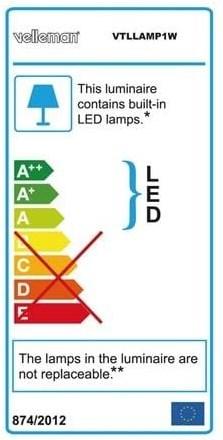 Label énergétique Velleman Lampe loupe 5 dioptries - 10 W - 60 LEDS (370 lm)