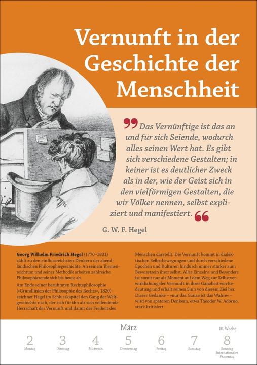 Produktbild Harenberg DIE ZEIT Philosophie Wochen-Kulturkalender 2026 - 53 Denkanstösse für 2026 (Deutsch)