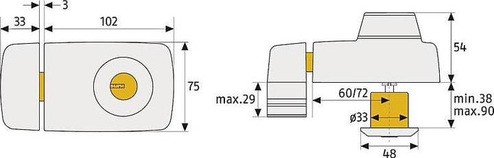 Image du produit Abus 7025 S EK Serrure supplémentaire de porte à fermeture identique