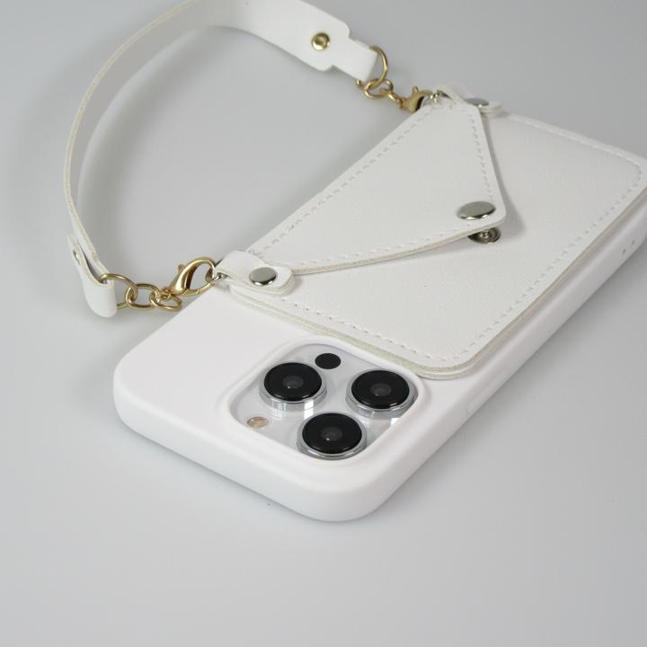 Immagine prodotto PhoneLook Coque Silicone soft touch avec pochette à cartes ou argent en cuir et lanière intégrée (Apple iPhone 14 Pro)