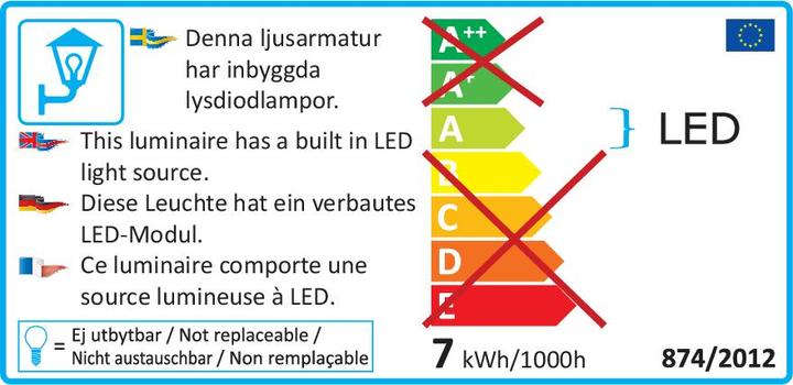 Label énergétique Konstsmide Matera 7850-370 Applique d'extérieur à LED (400 lm, IP54)