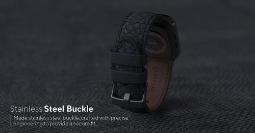 Actual product image Njord Salmon Leather Strap Vindur Watch Strap for Apple Watch 40/41mm (22 mm, Vegan Leather, Stainless steel fastener, Salmon leather)