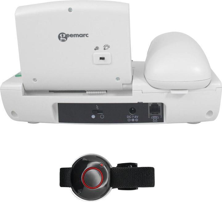 Actual product image Geemarc SERENTIES Corded senior telephone incl. emergency call transmitter Illuminated display White