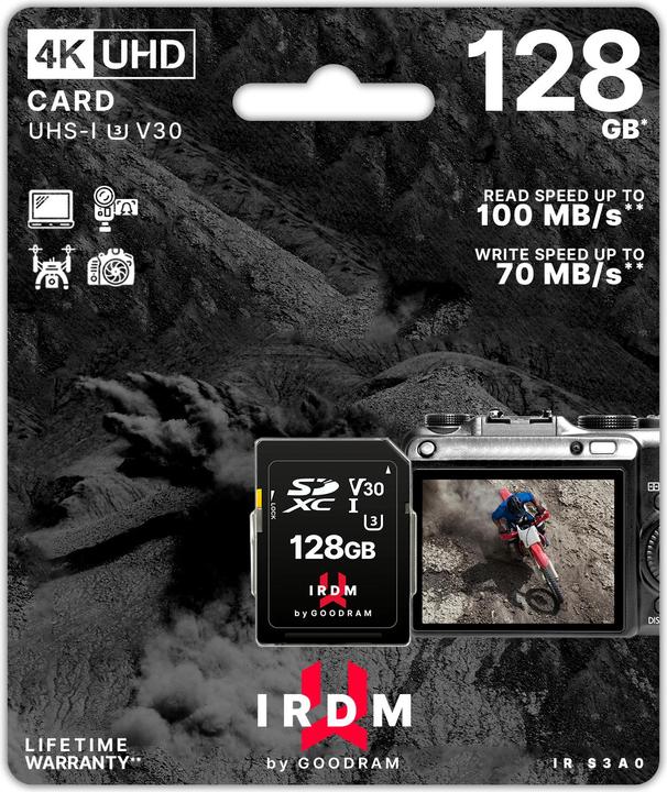 Produktbild Goodram IR-S3A0-1280R12 Speicherkarte SDXC UHS-I (128 GB, SDXC, U3, UHS-I)