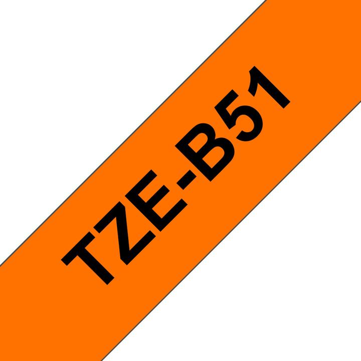 Actual product image Brother TZB51 24 Black ON Orange (2.40 cm, Orange, Black)