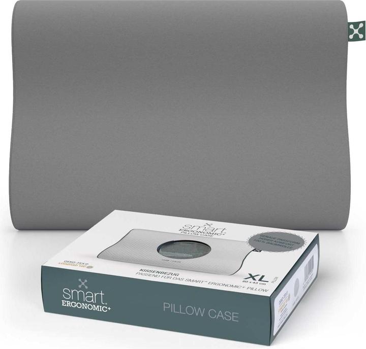 Produktbild Smartsleep Kopfkissenbezug Ergonomic + XL 55 x 35 x 12 cm, Grau (Kopfkissenbezug, 55 x 35 x 12 cm)