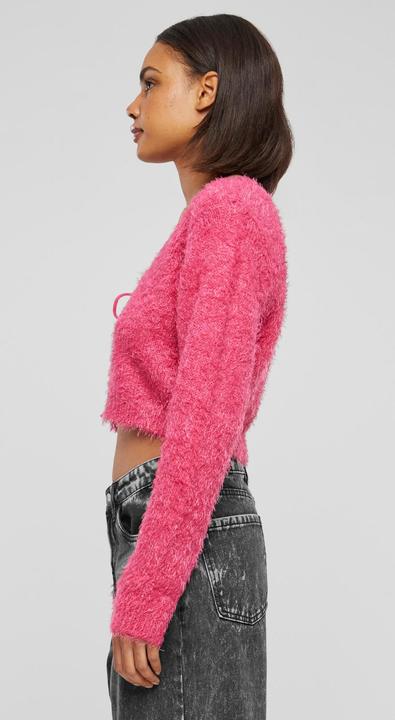 Actual product image Urban Classics Ladies Tied Cropped Feather Cardigan - 117653 (S)