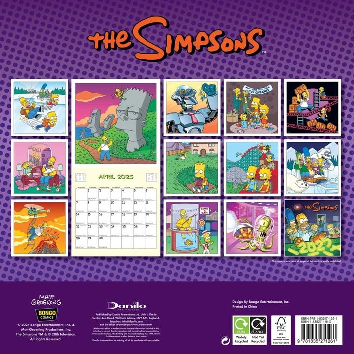 Produktbild The Simpsons Wandkalender 2025 Quadratisch (30 x 30 cm, Deutsch)