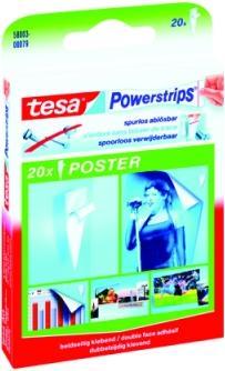 Immagine prodotto tesa Powerstrips POSTER, 200g di forza di tenuta, 20x strisce biadesive (0.20 kg)