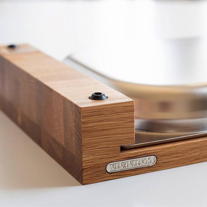 Actual product image Continenta Oak cutting board with stainless steel drawer, 39x27x6 cm