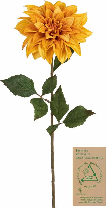 Produktbild Botanic-Haus Kunstblume Dahlie, Orange-Gelb, 66 cm (66 cm)