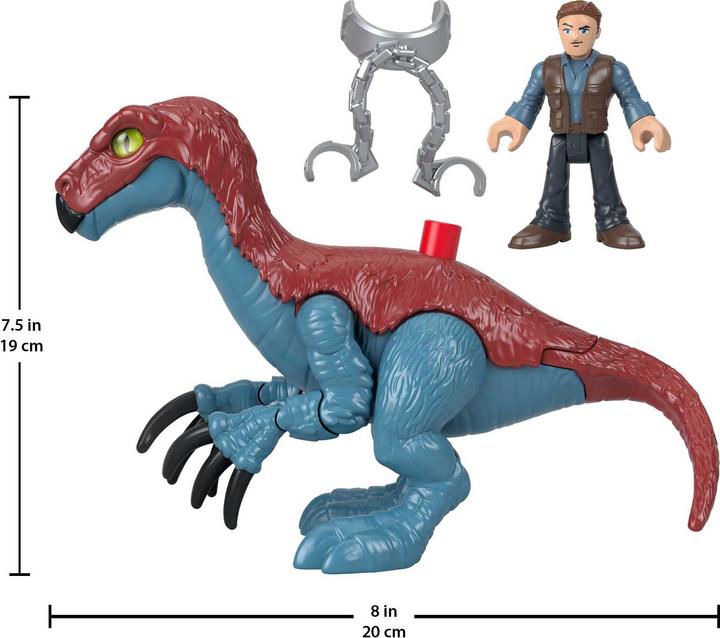 Produktbild Imaginext Jurassic World Therizinosaurus & Owen