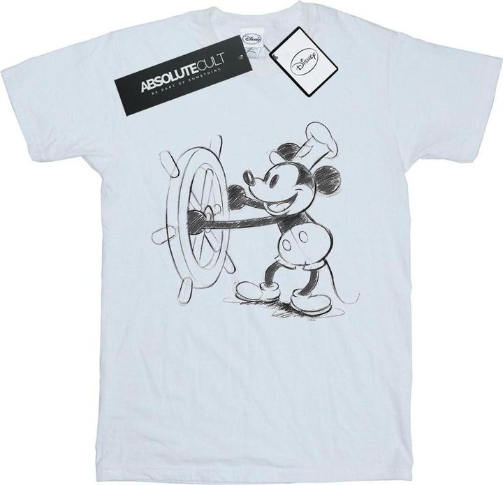Immagine prodotto Disney Mickey Mouse Steamboat Sketch Maglietta Ampia Donna (L)