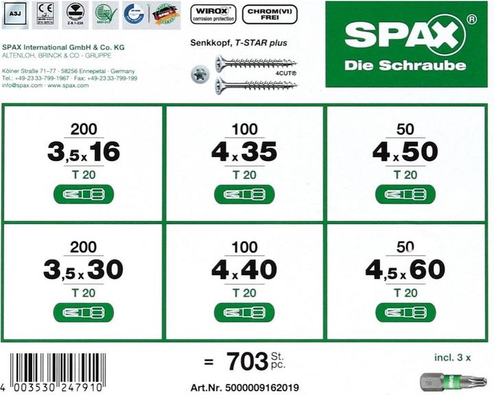 Immagine prodotto Spax L-BOXX (703 Viti per pezzo)