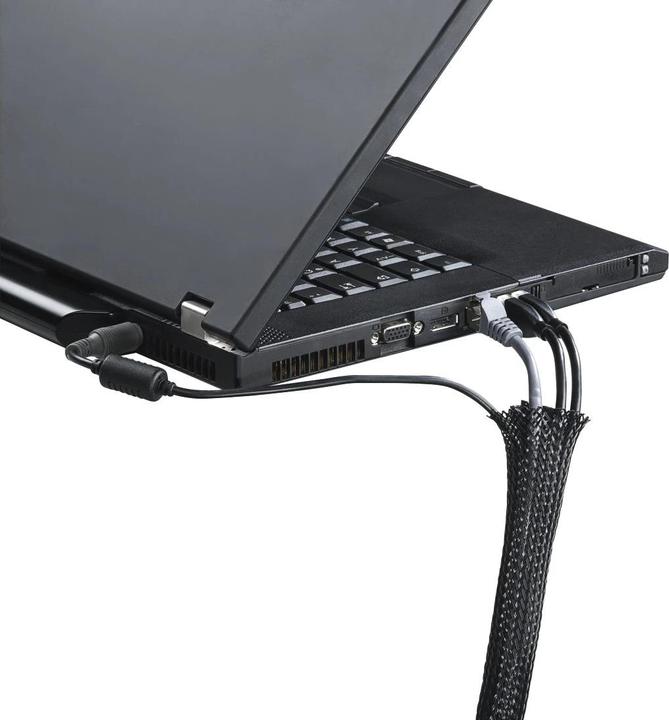 Actual product image Hama Flexible fabric cable conduit, universal, 20 - 40 mm, 1.8 m, black (Cable conduit, 180 cm)
