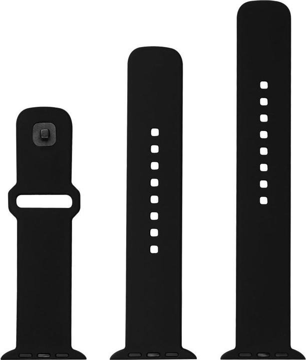 Image du produit Fixed Silicone rem SET til Apple Watch 42/44/45mm Sort