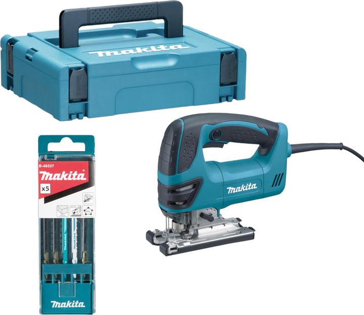 Produktbild Makita 4350 FCTJ Pendelhub Stichsäge 720 Watt 135 mm + 5 tlg. Stichsägeblatt Set + Makpac