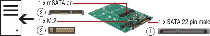 Actual product image Delock 62670 Interface card/adapter Built-in M.2, mSATA