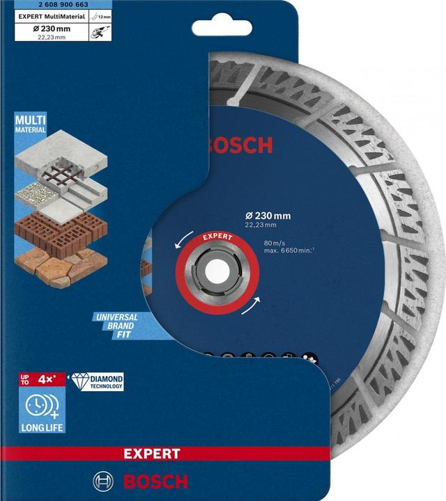 Produktbild Bosch Professional Zubehör EXPERT MultiMaterial Diamanttrennscheiben, 230 x 22,23 x 2,4 x 15 mm