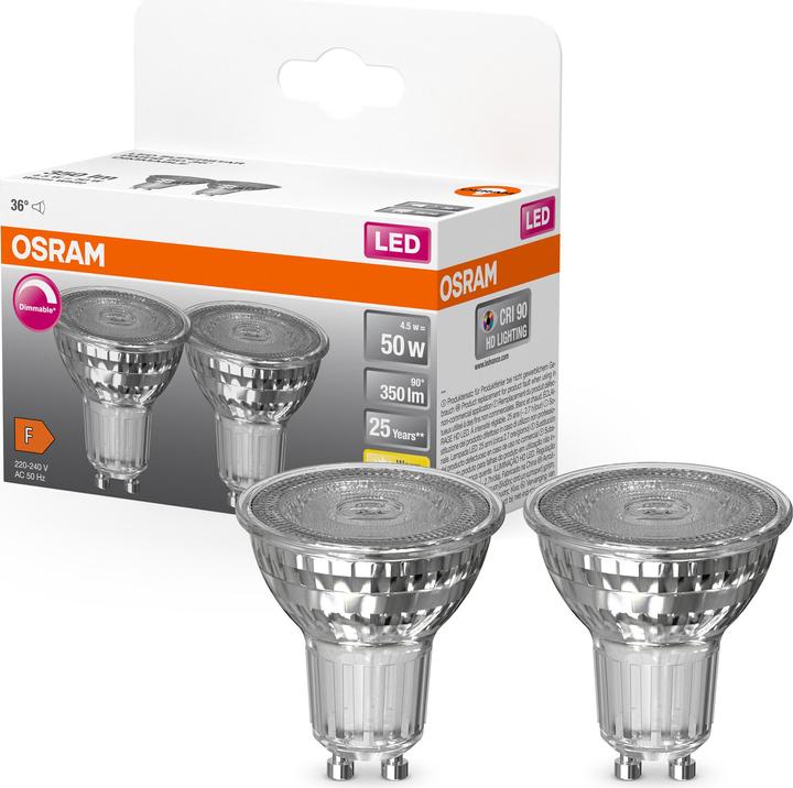 Actual product image Osram Superstar (GU10, 4.50 W, 350 lm, 2 x, F)