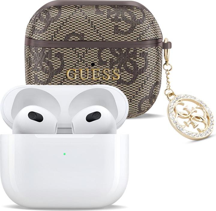 Produktbild Guess Hülle für Airpods 3 4G Script mit glitzerndem Charm mit Strassverzierung (Kopfhörer Hülle)