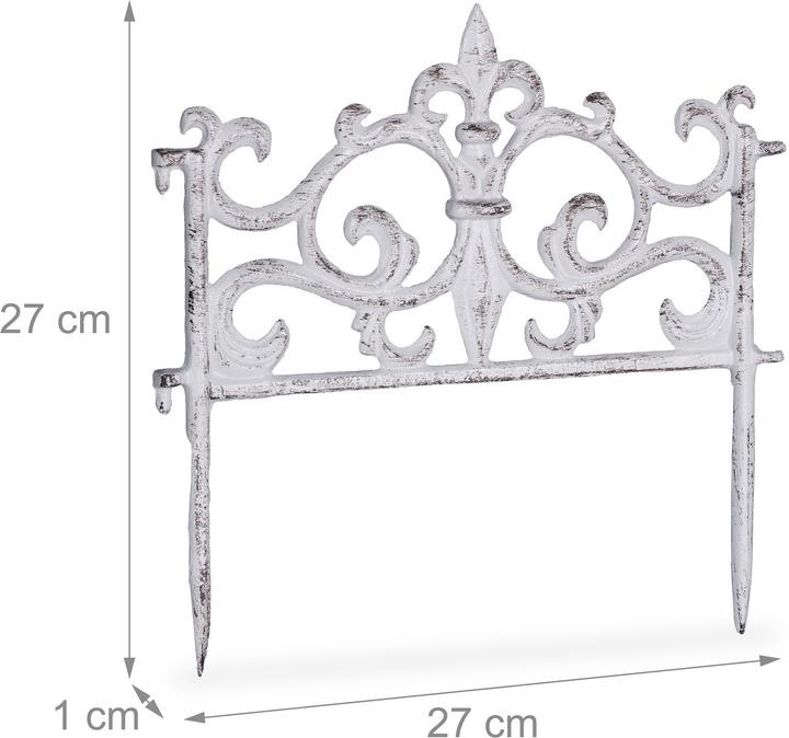Actual product image Relaxdays Cast Iron Flowerbed Fence, Vintage Design (27 cm)