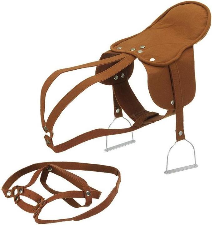 Actual product image Happy People 58466 - Saddle & bridle, brown with stirrups
