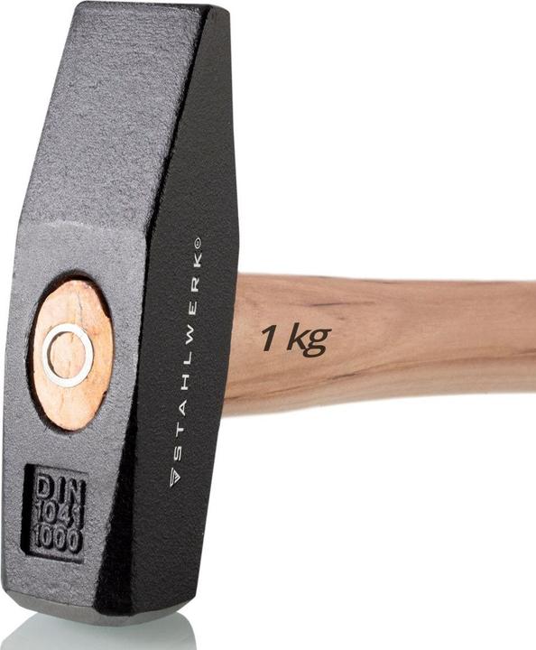 Actual product image Stahlwerk Hammer Locksmith's hammer 1,000 g robust steel head, hickory handle (1000 g)