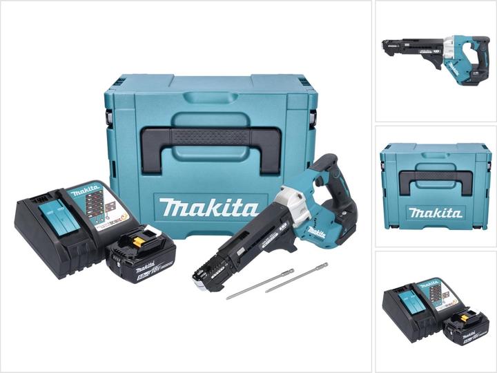 Actual product image Makita DFR 551 RT1J Battery magazine screwdriver 18 V 25 - 55 mm Brushless + 1x rechargeable battery 5,0 (Rechargeable battery operated)