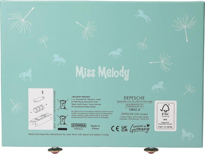 Produktbild Magni DEPESCHE Miss Melody Schmuckkästchen Pferde mit Code und Sound rosa/grün