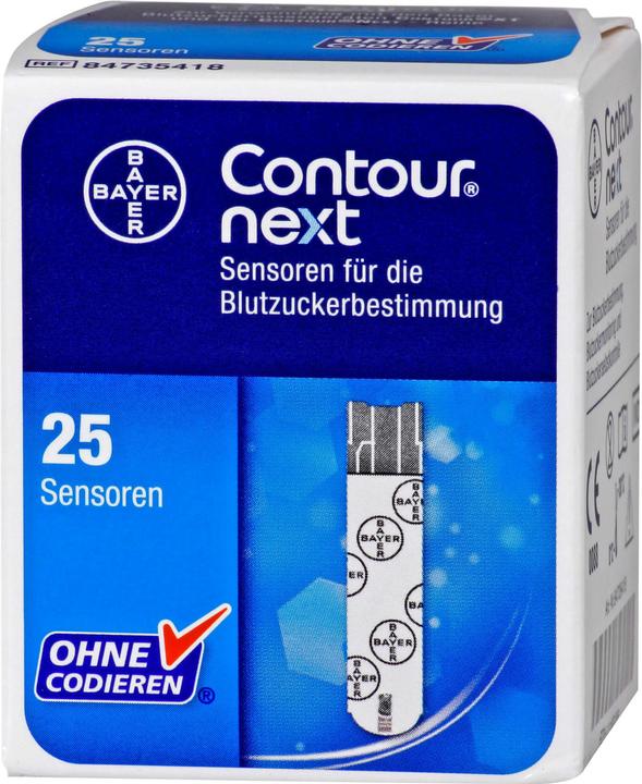 Contour next Sensors for blood glucose determination, 25 test strips (Test strips)
