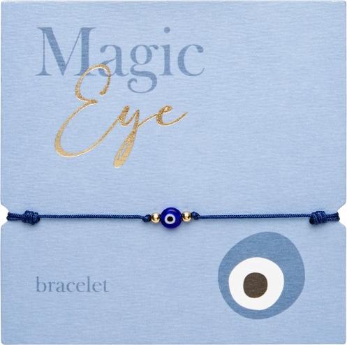 Immagine prodotto HCA Armband - "Magic Eye" - Blau (Occhi di plastica in tessuto, Sfere in acciaio inox, Senza allergie al nichel)