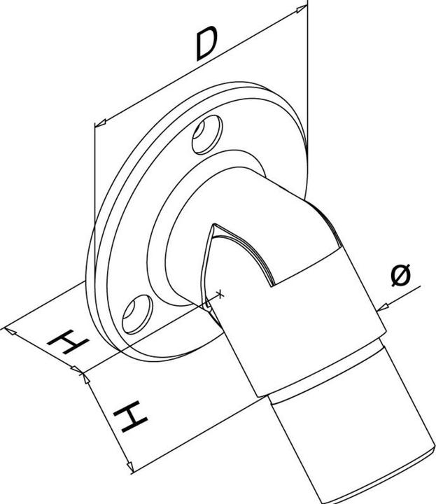 Actual product image Q-Railing Wall flanges Q-LINE® (Stainless steel V2A)