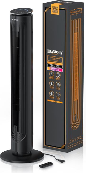 Produktbild Brandson Turmventilator, Fernbedienung, Aromafach, 40 W, Oszillation, 3 Modi, Timer, leise, Standventilator (40 dB)