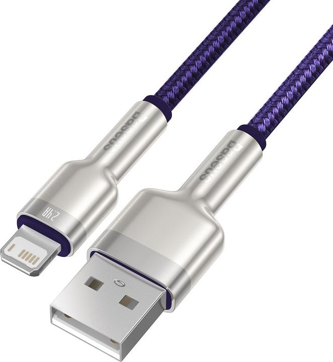 Immagine prodotto Baseus Cavo USB per cavo Lightning, 2,4A, 2m (viola) (2 m, USB 2.0)