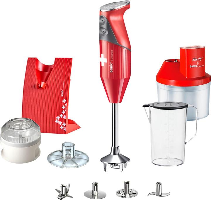 Bamix Stabmixer 10tlg-Set rot (CH-Stecker)