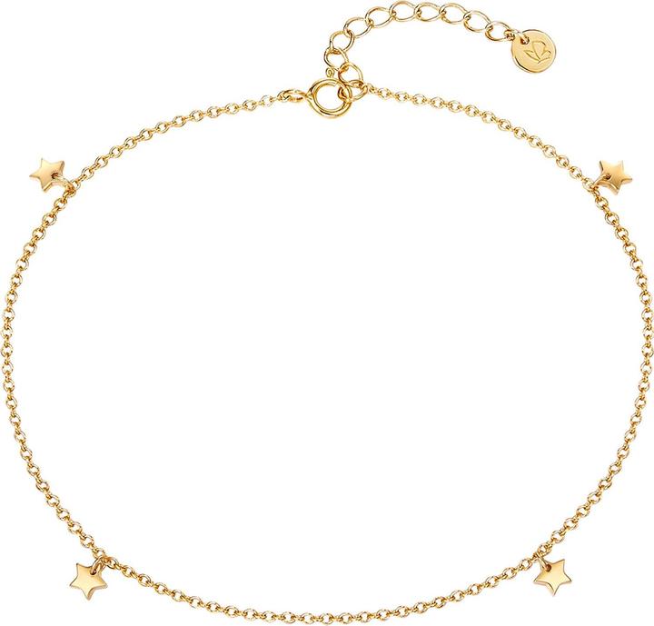Glanzstücke München Damen Stern Sterling Silber gelbgold 22,0 cm Basiskette + 3,0 cm Verlängerung - 23958 (Sterling Silber, 22 cm)