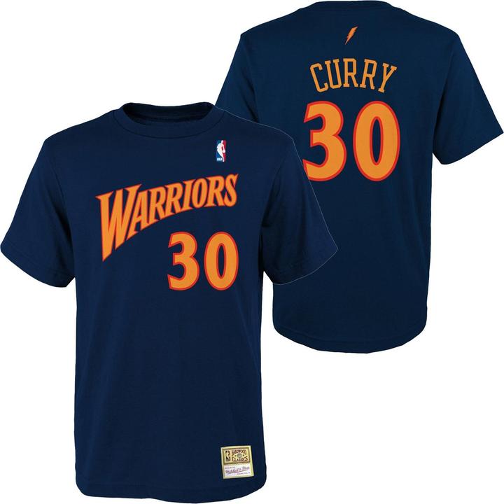 Actual product image Mitchell & Ness NBA Golden State Warriors Stephen Curry Hardwood Classics T-Shirt Mens (L)