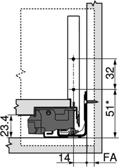 Image du produit Blum 770K4002S SW-M Côté LÉGRABOX, LN 400 mm