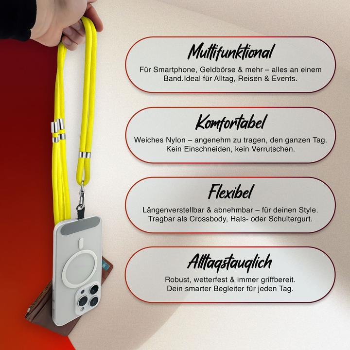 Produktbild Nalia HoldMe Lanyard Handykette – Universal Trageband für Smartphones - Verstellbar, Soft & Elastisch