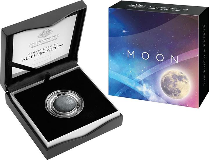 RAM Silbermünze Earth and Beyond 2019 - Der Mond - 1 Unze PP coloriert (999, 2019)